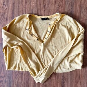 Urban Outfitters Cropped Yellow Long Sleeve Shirt
